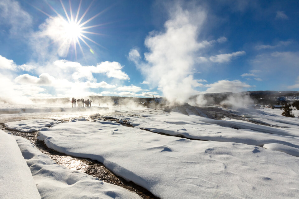 Old Faithful Geyser Eruption in Yellowstone National Park