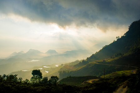 Green Rice fields on Terraced in Muchangchai, Vietnam