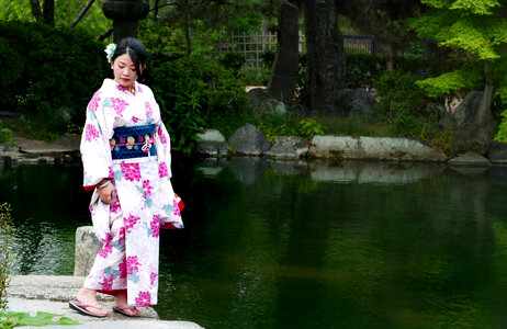 traditional Japanese garment. Kimono Girl photo
