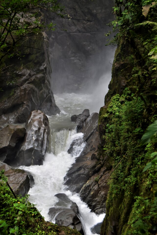 Mountain with waterfall
