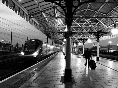 train station at night photo