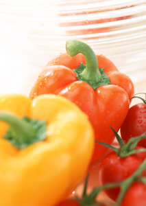 Tomatoes and peppers.