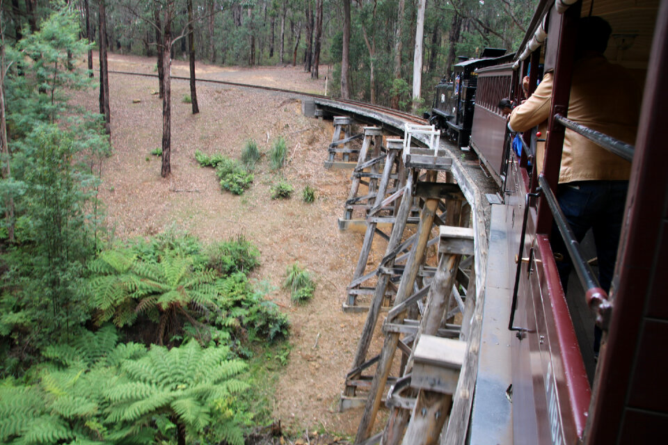 The Puffing Billy narrow gauge steam train