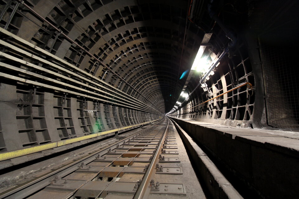 dark railway tunnel