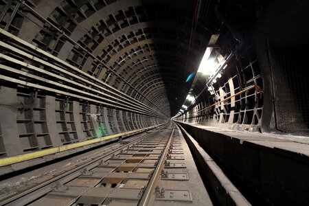dark railway tunnel photo