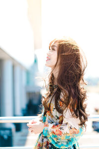 Portrait of beautiful asian chinese brunette woman photo