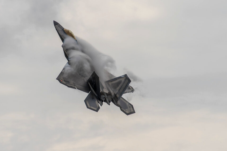 A U.S. Air Force F-22 Raptor with the Air Combat