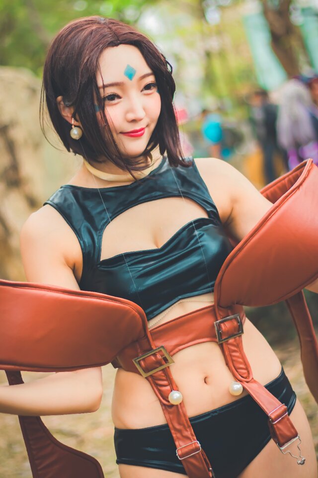 Portrait of Sexy Super Hero Female Cosplay Character
