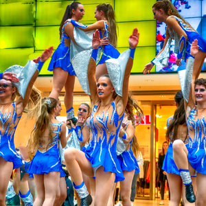 German traditional dance group Funkenmariechen in carnival