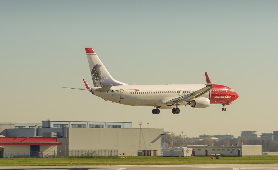 The plane landing dreamliner