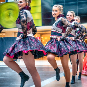 Group of cheerleaders in action