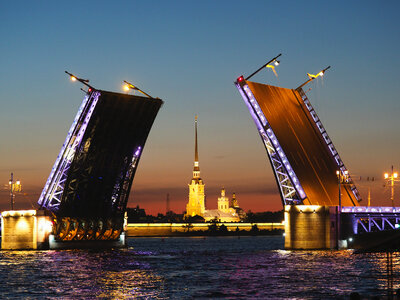 Palace Bridge in St. Petersburg, Russia photo