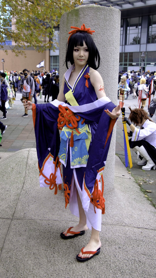 An unidentified Japanese anime cosplay pose