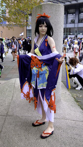 An unidentified Japanese anime cosplay pose