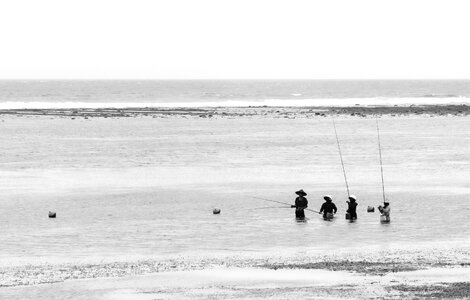 Fishermen on fishing in morning