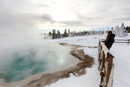 Taking in the views of Black Pool after a snow storm