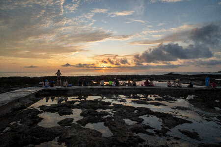 Viewers gathering to enjoy the sunset