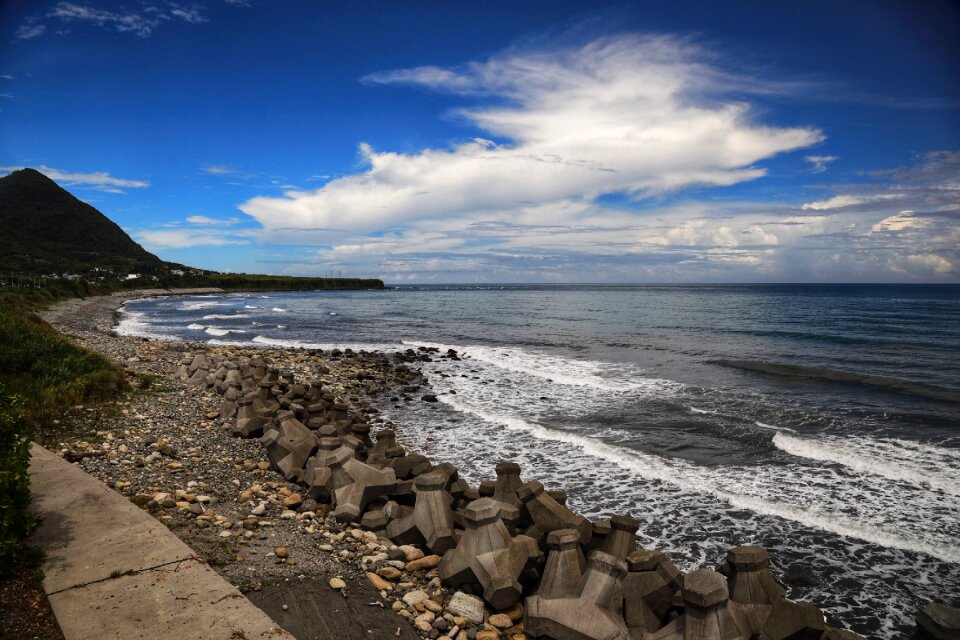 Beautiful rocks on the beach photo