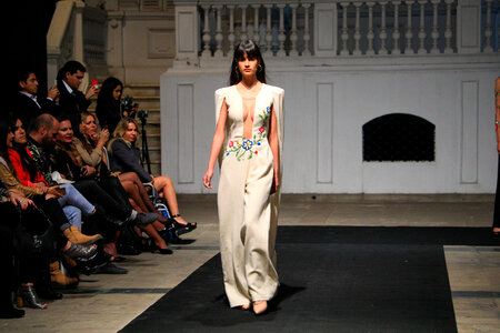 Models walk runway for Fashion Week of Lima