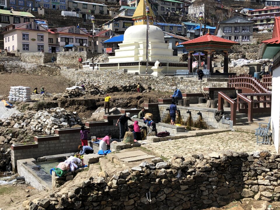 Trekking group on the way to the Everest Base Camp