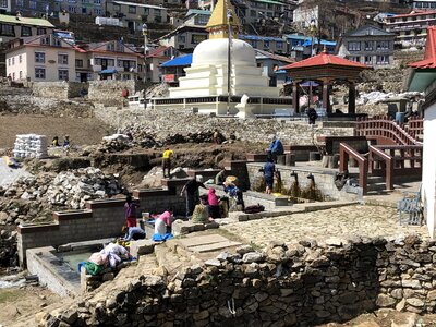 Trekking group on the way to the Everest Base Camp
