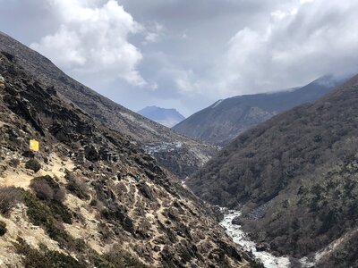 Himalayas trail on the way to Everest base camp photo