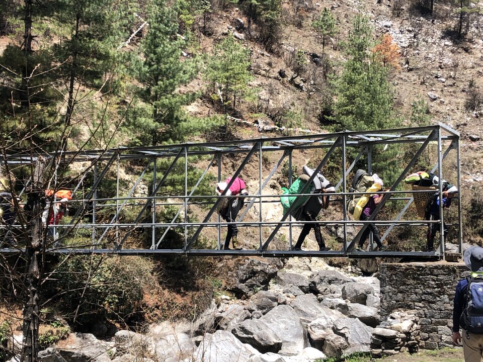 Trekking group on the way to the Everest Base Camp