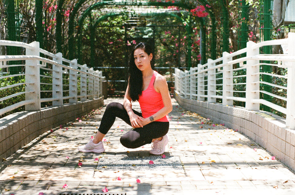 outdoor portrait of a beautiful Asian woman photo