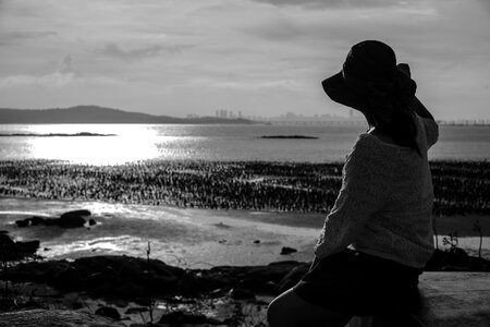 Xiamen skyline view at sunset