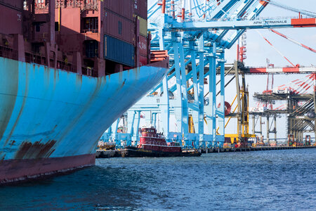 Container cargo ship global business photo