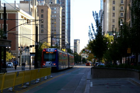 Tram at S Main Street in Salt Lake City, Utah photo
