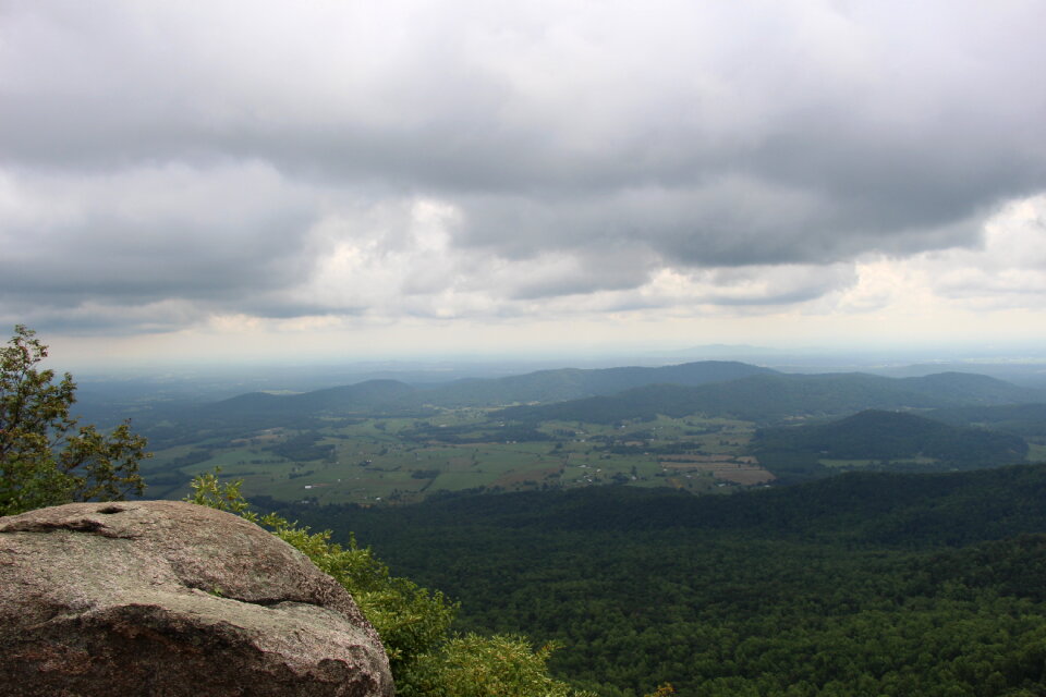Views over valley in the Shenandoah on a climb of Old Rag