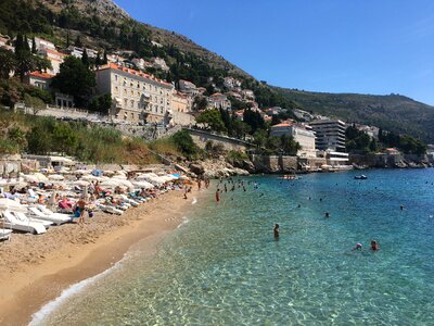 Banje beach and Dubrovnik in Croatia photo