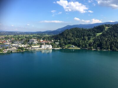 Lake Bled with Bled island, Slovenia photo