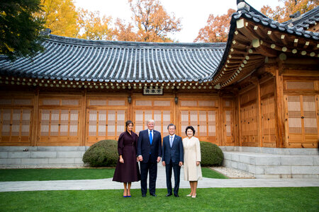 President Trump and First Lady Melania Trump visit South Korea photo