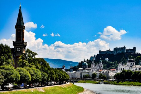 Beautiful view of Salzburg skyline with Festung Hohensalzburg photo