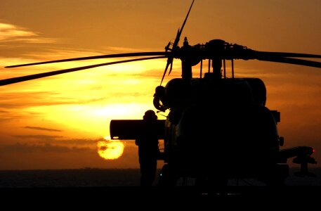 A Plane Captain prepares an HH-60H Sea Hawk