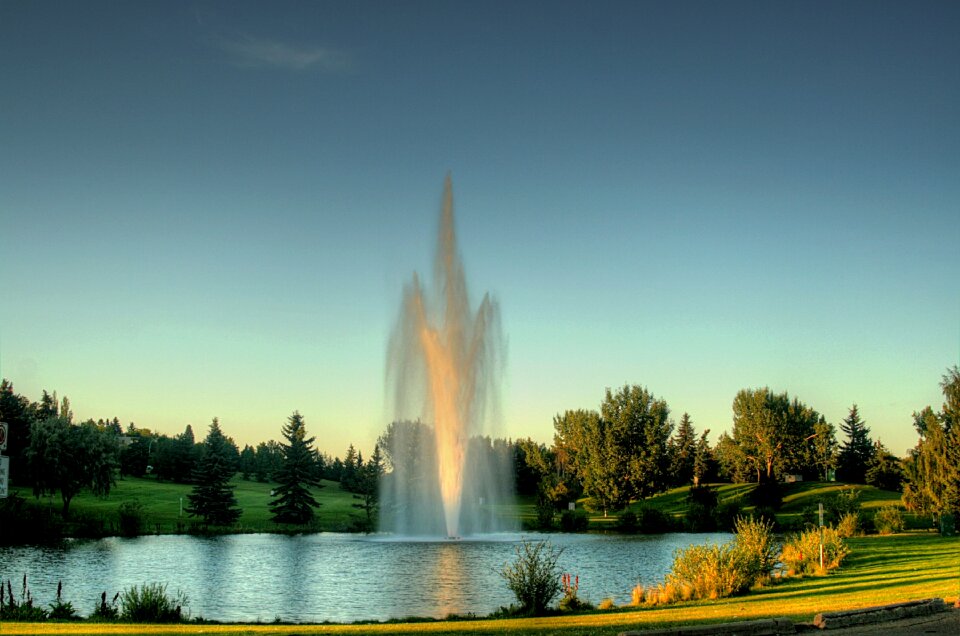 Fountain in Rundle Park, Edmonton, Alberta