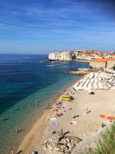 Banje beach and Dubrovnik in Croatia photo