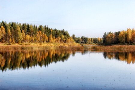 Autumn Lake Reflections In Finland