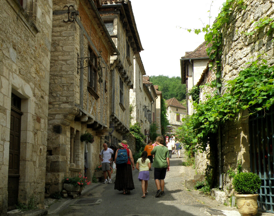 A sight of a small street in Saint-Cirq Lapopie village
