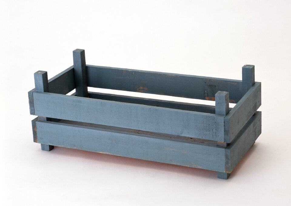 Decorative wooden flower box isolated.