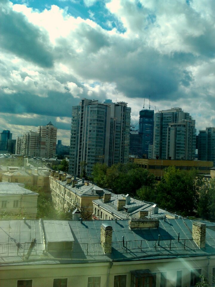 Roofs of houses view from the window