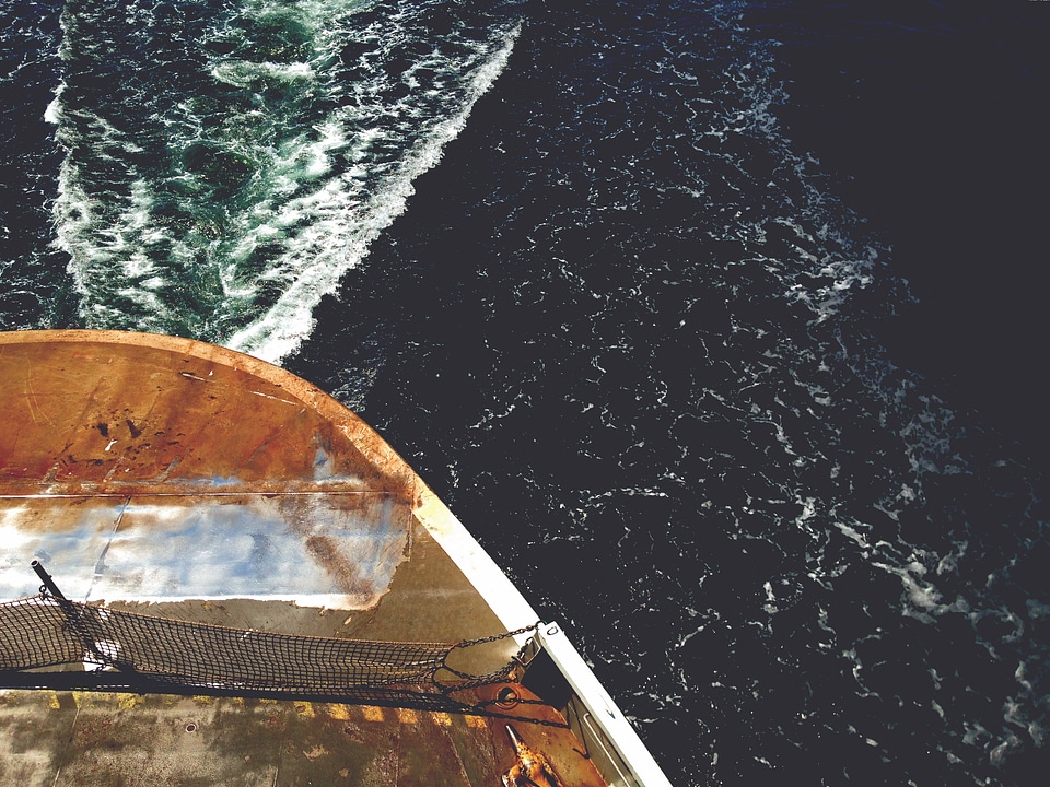 Aerial Boat Sea photo