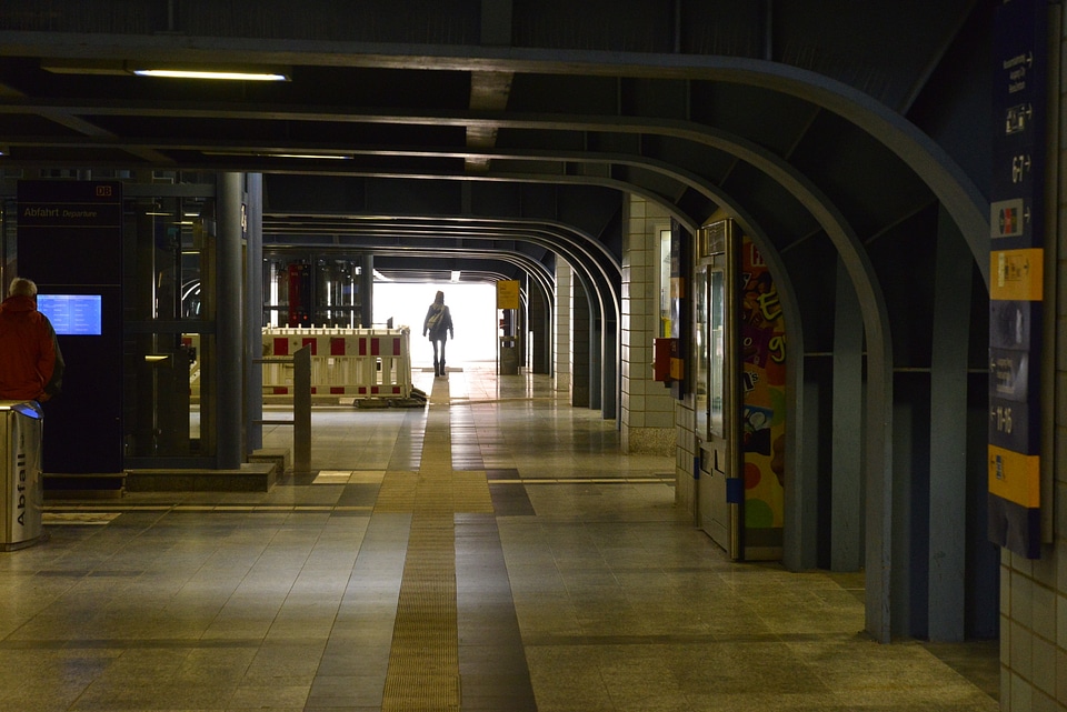 Train station gangway rail traffic