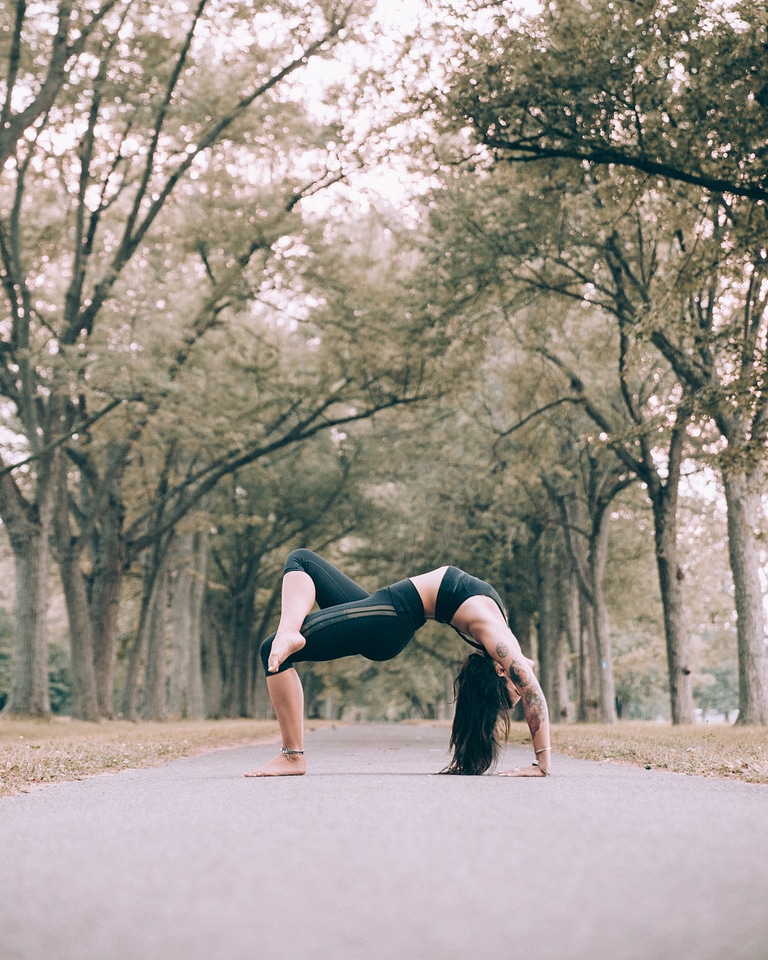 Woman Yoga Outdoors photo