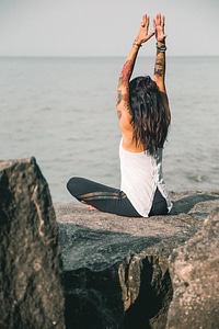Yoga Pose Ocean photo