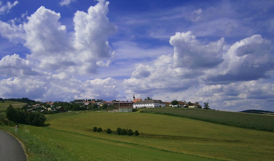 Clouds hills scenic photo