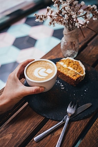 Latte and Cake photo