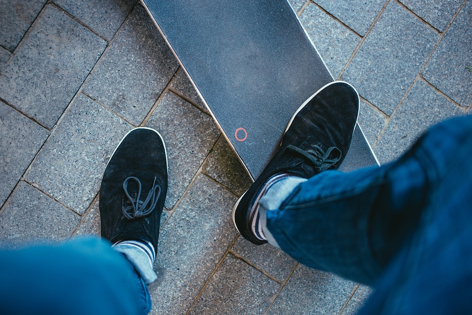 Feet on Skateboard photo